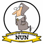 WORLDS GREATEST NUN CARTOON photo sculptures