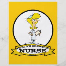 WORLDS GREATEST NURSE III WOMEN CARTOON PERSONALIZED FLYER
