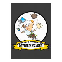 WORLDS GREATEST OFFICE MANAGER MALE CARTOON ANNOUNCEMENT