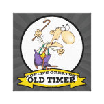 WORLDS GREATEST OLD TIMER CARTOON GALLERY WRAPPED CANVAS