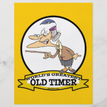 WORLDS GREATEST OLD TIMER LADY CARTOON PERSONALISED FLYER
