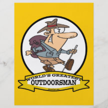 WORLDS GREATEST OUTDOORSMAN MEN CARTOON FLYER DESIGN
