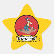 WORLDS GREATEST PAINTER MEN CARTOON STICKERS