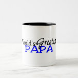 Worlds Greatest Papa Blue Black Coffee Mug