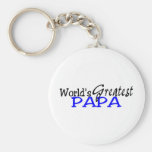 Worlds Greatest Papa Blue Black Keychain