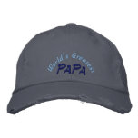 World's Greatest Papa Distressed Cap embroidered hats