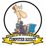 WORLDS GREATEST PC COMPUTER ADDICT CARTOON photo sculptures