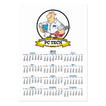 WORLDS GREATEST PC TECH MEN CARTOON BUSINESS CARD TEMPLATE
