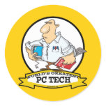 WORLDS GREATEST PC TECH MEN CARTOON STICKER