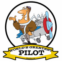 WORLDS GREATEST PILOT II MEN CARTOON PHOTO CUT OUT