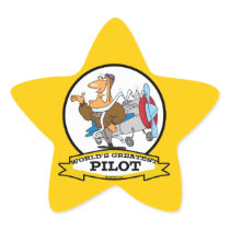 WORLDS GREATEST PILOT II MEN CARTOON STICKER