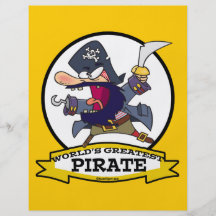 WORLDS GREATEST PIRATE CARTOON PERSONALISED FLYER