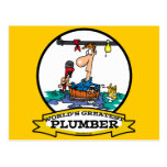 WORLDS GREATEST PLUMBER IV MEN CARTOON POSTCARD
