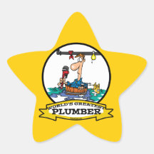 WORLDS GREATEST PLUMBER IV MEN CARTOON STAR STICKER
