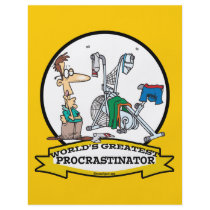 WORLDS GREATEST PROCRASTINATOR MEN CARTOON FLYER DESIGN