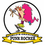 WORLDS GREATEST PUNK ROCKER GIRL CARTOON photo sculptures