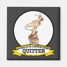 WORLDS GREATEST QUITTER SMOKER CARTOON FRIDGE MAGNET