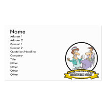 WORLDS GREATEST REGISTERED NURSE WOMEN CARTOON BUSINESS CARD
