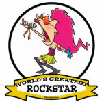 WORLDS GREATEST ROCKSTAR FEMALE CARTOON photo sculptures
