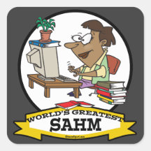 WORLDS GREATEST SAHM WOMEN CARTOON SQUARE STICKER