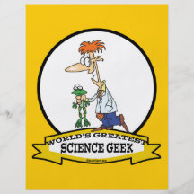 WORLDS GREATEST SCIENCE GEEK MEN CARTOON FLYERS