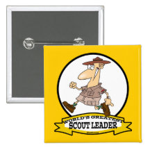 WORLDS GREATEST SCOUT LEADER MEN CARTOON BUTTONS