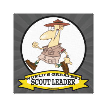 WORLDS GREATEST SCOUT LEADER MEN CARTOON GALLERY WRAP CANVAS