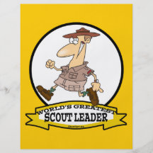 WORLDS GREATEST SCOUT LEADER MEN CARTOON FULL COLOR FLYER