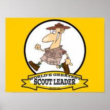 WORLDS GREATEST SCOUT LEADER MEN CARTOON POSTER