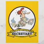 WORLDS GREATEST SECRETARY WOMEN CARTOON FLYERS