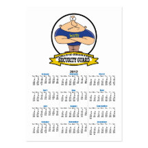 WORLDS GREATEST SECURITY GUARD MEN CARTOON BUSINESS CARD TEMPLATE