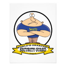 WORLDS GREATEST SECURITY GUARD MEN CARTOON CUSTOM INVITATIONS