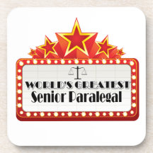 World's Greatest Senior Paralegal Coasters