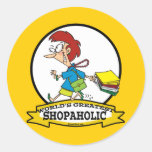 WORLDS GREATEST SHOPAHOLIC WOMEN CARTOON STICKERS