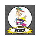 WORLDS GREATEST SK8ER CARTOON CANVAS PRINT