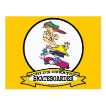 WORLDS GREATEST SKATEBOARDER CARTOON POSTCARD