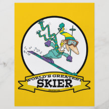 WORLDS GREATEST SKIER MEN CARTOON PERSONALIZED FLYER