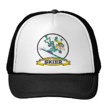 WORLDS GREATEST SKIER MEN CARTOON HATS