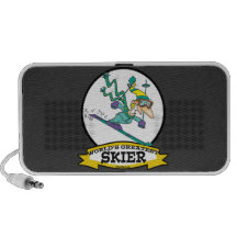 WORLDS GREATEST SKIER MEN CARTOON PORTABLE SPEAKER