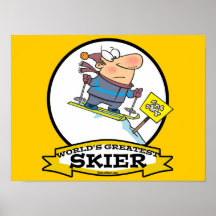 WORLDS GREATEST SKIER MEN CARTOON POSTER