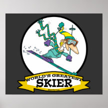 WORLDS GREATEST SKIER MEN CARTOON POSTER