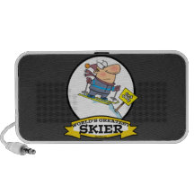 WORLDS GREATEST SKIER MEN CARTOON NOTEBOOK SPEAKERS