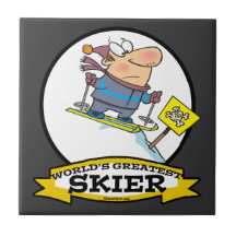 WORLDS GREATEST SKIER MEN CARTOON TILES
