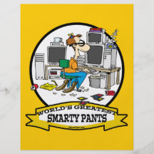 WORLDS GREATEST SMARTY PANTS MEN CARTOON PERSONALIZED FLYER