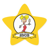 WORLDS GREATEST SNOB WOMEN CARTOON STICKERS