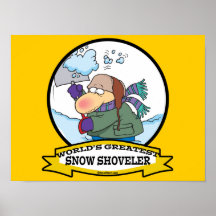 WORLDS GREATEST SNOW SHOVELER MEN CARTOON POSTERS