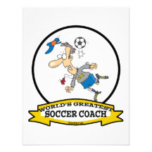 WORLDS GREATEST SOCCER COACH MEN CARTOON PERSONALIZED ANNOUNCEMENT