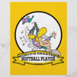 WORLDS GREATEST SOFTBALL PLAYER CARTOON CUSTOM FLYER