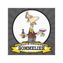WORLDS GREATEST SOMMELIER CARTOON STRETCHED CANVAS PRINTS