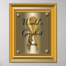 World's Greatest Son Poster Print Sign